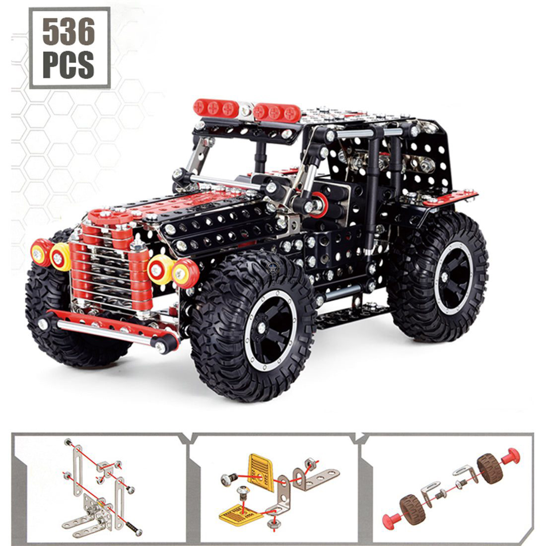 536-Piece Metal Off-Road Vehicle Model Building Kit for STEM Education and Engineering Fun for Ages 8+ 536-Piece Metal Off-Road Vehicle Model Building Kit for STEM Education and Engineering Fun for Ages 8+