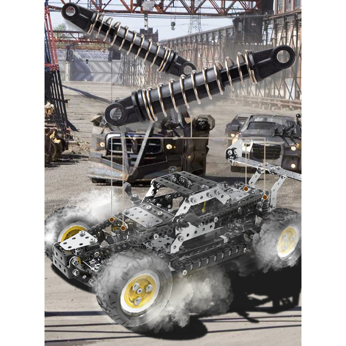 657 Pieces Stainless Steel DIY High-Speed Off-Road Vehicle Toy Car Assembly 657 Pieces Stainless Steel DIY High-Speed Off-Road Vehicle Toy Car Assembly