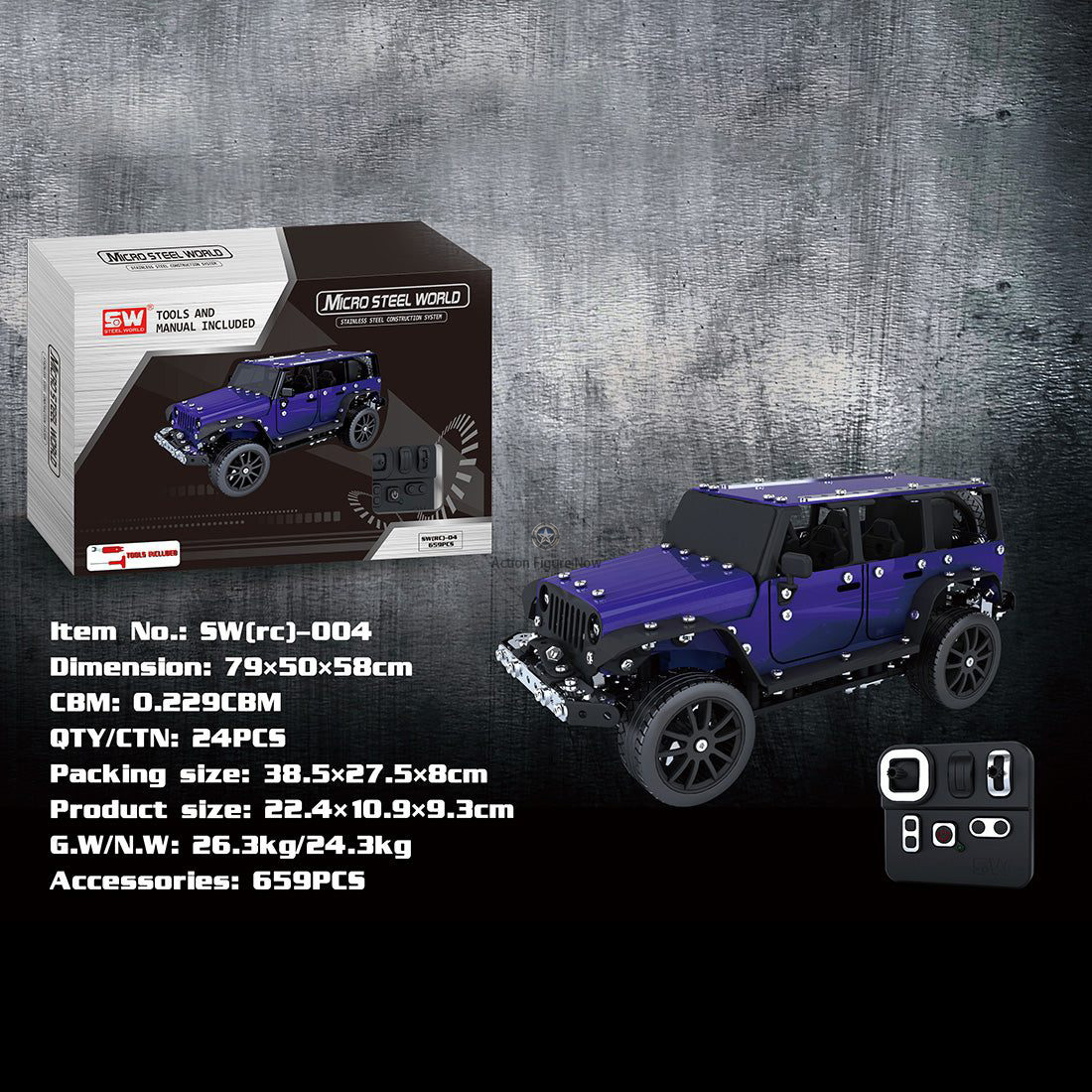 659Pcs 1:16 RC Off-road Vehicle 3D Metal Building Blocks Puzzle Model Toy 659Pcs 1:16 RC Off-road Vehicle 3D Metal Building Blocks Puzzle Model Toy