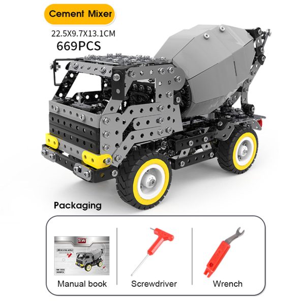 DIY 3D Metal Puzzle Cement Truck Model Kit