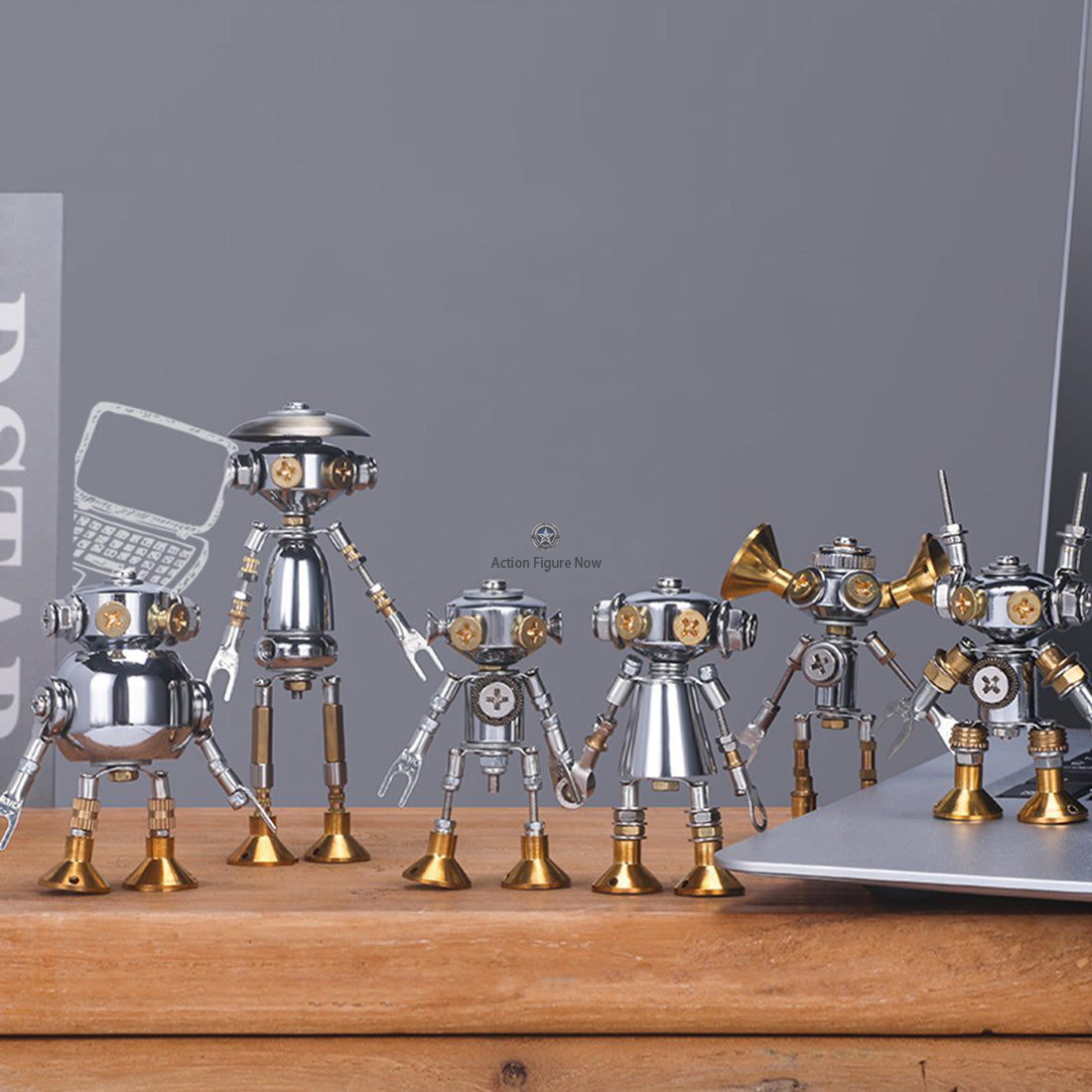 6PCS 3D Metal Mini White-Collar Mecha Office Series Model Building Kits 6PCS 3D Metal Mini White-Collar Mecha Office Series Model Building Kits