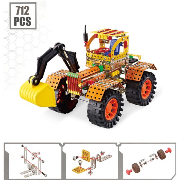 712-Piece Metal Mechanical Construction Excavator Model Building Kit for Adults and Children Ages 8+