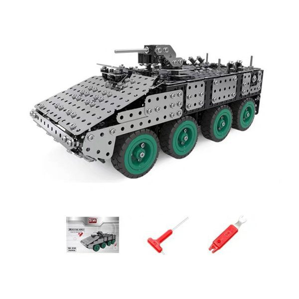 797 PCS 3D Metal Military Vehicle Model Kit, Mechanical Armoured Construction Set, DIY Puzzle Toy for Adults, No Glue or Solder Needed