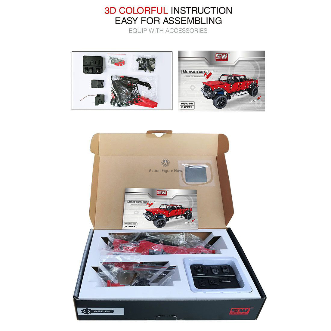 817Pcs 1:16 Stainless Steel RC Pickup Truck Off-road Vehicle DIY Model Puzzle Kit 817Pcs 1:16 Stainless Steel RC Pickup Truck Off-road Vehicle DIY Model Puzzle Kit