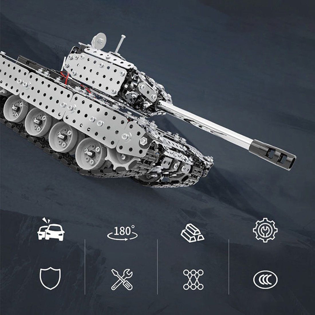 843-Piece 3D Military Tank Metal Assembly Model Kit Puzzle Toy for Adults and Kids 843-Piece 3D Military Tank Metal Assembly Model Kit Puzzle Toy for Adults and Kids