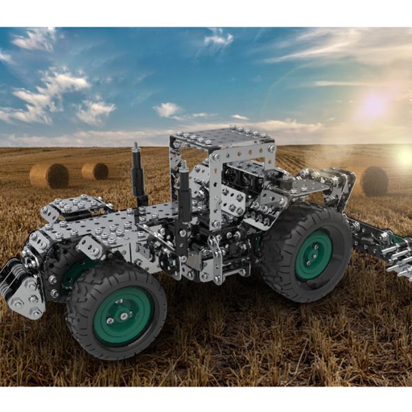 Fully Assembled Metal Gear Drive Hay Cutting Mower Model Building Kit, 910 Pieces
