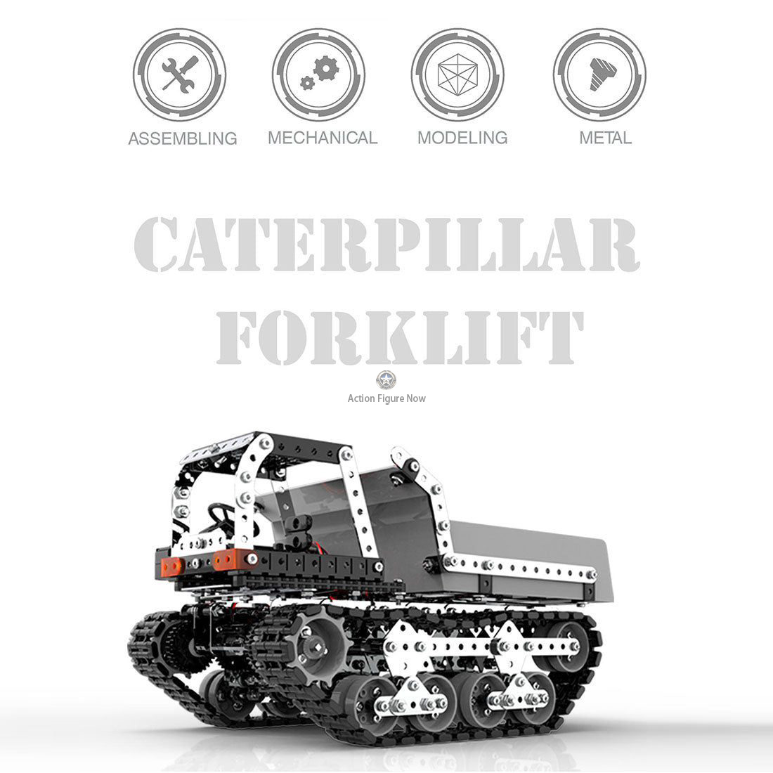 934Pcs 2.4Ghz 10CH Metal RC Tracked Dump Truck Model Puzzle 934Pcs 2.4Ghz 10CH Metal RC Tracked Dump Truck Model Puzzle