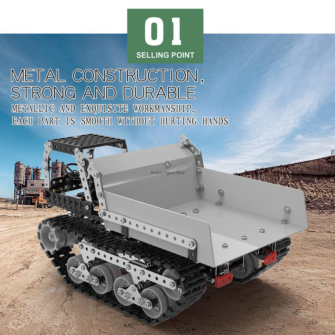 934Pcs 2.4Ghz 10CH Metal RC Tracked Dump Truck Model Puzzle 934Pcs 2.4Ghz 10CH Metal RC Tracked Dump Truck Model Puzzle