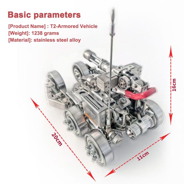 3D Metal Puzzle Assembly Model: T2 Armored Car Vehicle - Adult Collectible