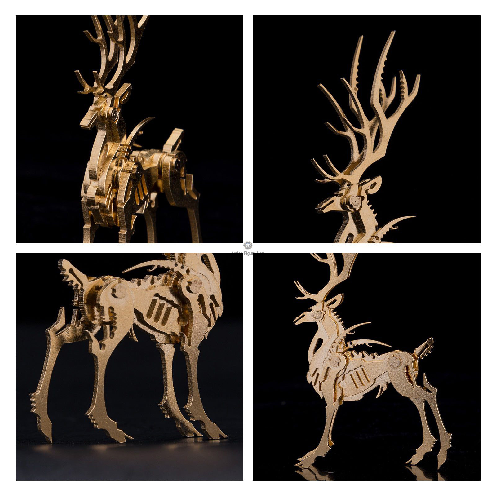 Christmas Bundle: Santa Claus, Golden Elk, and Winter Village 3D Metal Puzzles Christmas Bundle: Santa Claus, Golden Elk, and Winter Village 3D Metal Puzzles