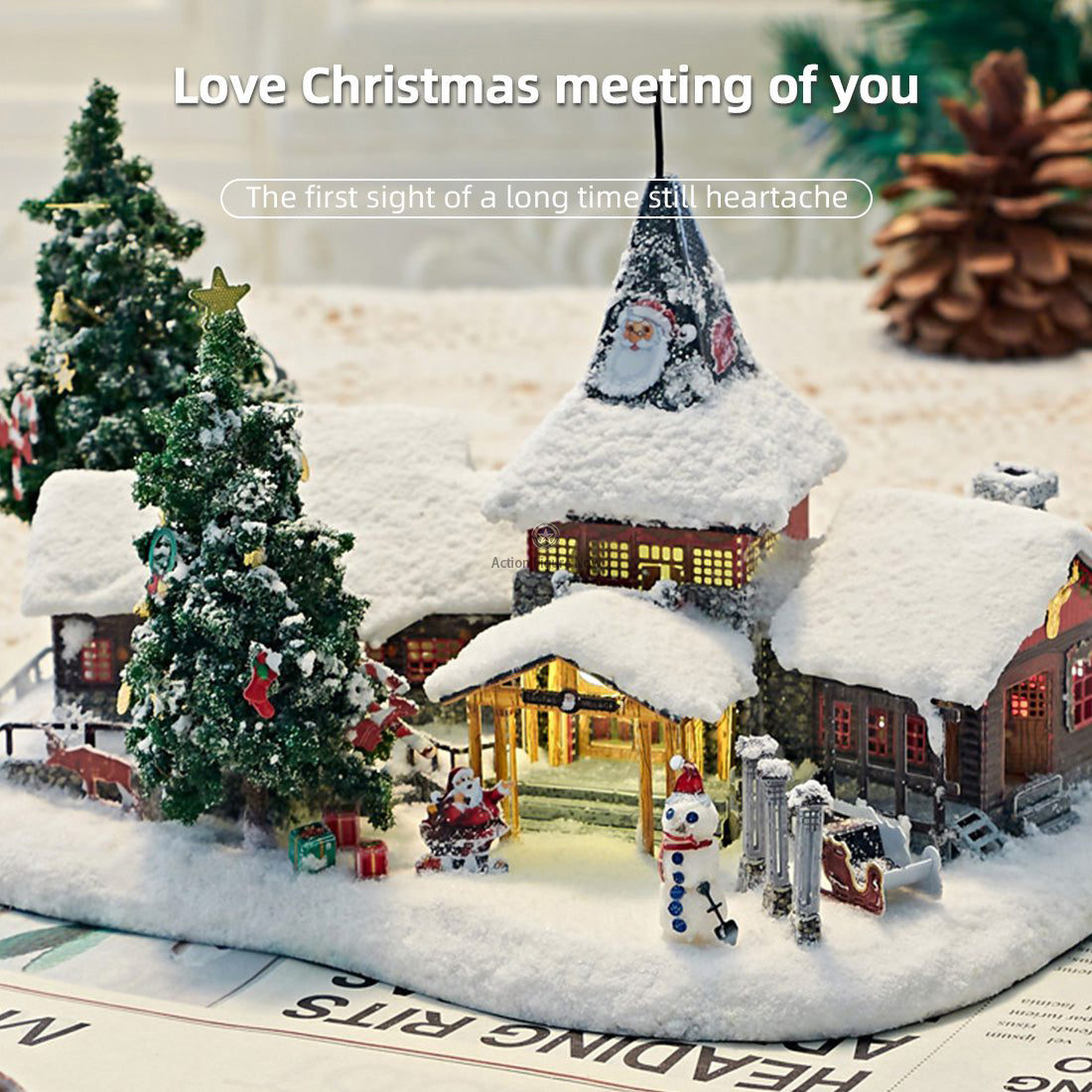 Christmas Bundle: Santa Claus, Golden Elk, and Winter Village 3D Metal Puzzles Christmas Bundle: Santa Claus, Golden Elk, and Winter Village 3D Metal Puzzles