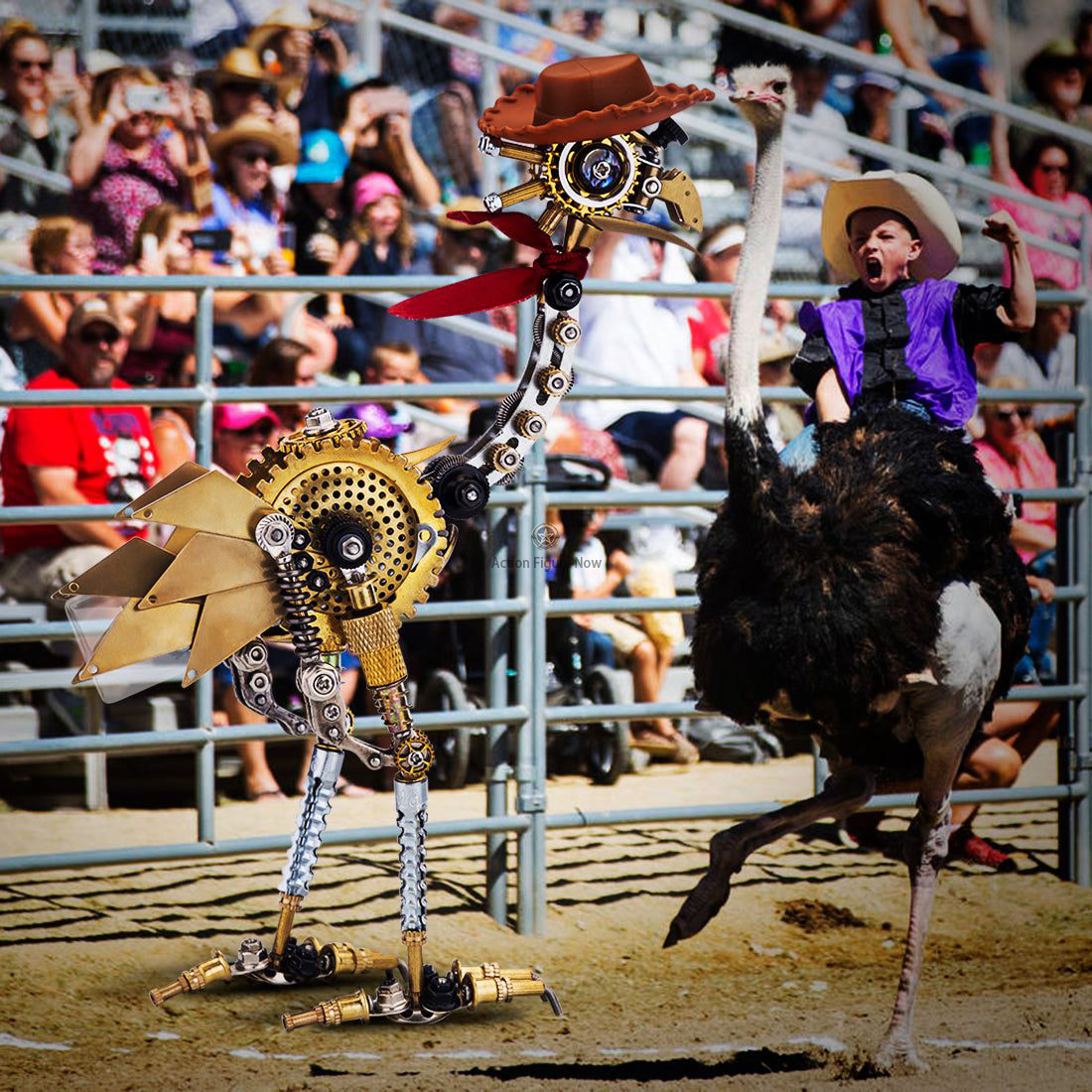 350PCS Classic Ostrich Western Cowboy 3D Metal Model Kits Steampunk Animal Building Kit 350PCS Classic Ostrich Western Cowboy 3D Metal Model Kits Steampunk Animal Building Kit