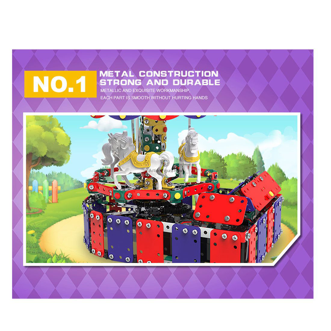 DIY Carousel Model: Modular Metal Building & Assembly Puzzle for Adults & Kids (945 Pieces) DIY Carousel Model: Modular Metal Building & Assembly Puzzle for Adults & Kids (945 Pieces)