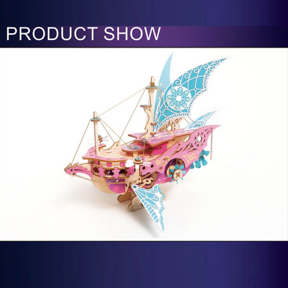3D Wooden Fantasy Arabian Spaceship Steampunk Toy Model 3D Wooden Fantasy Arabian Spaceship Steampunk Toy Model