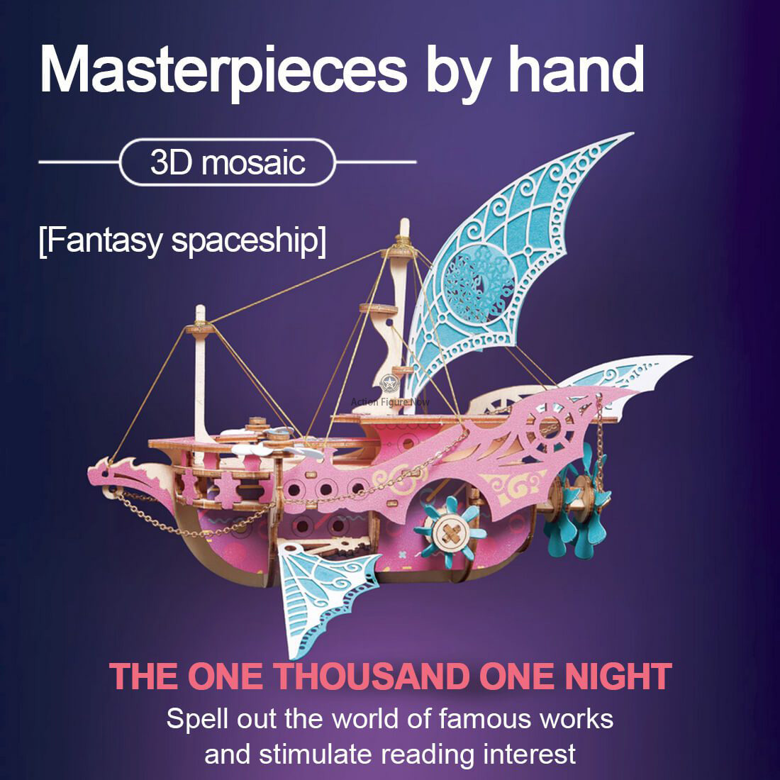 3D Wooden Fantasy Arabian Spaceship Steampunk Toy Model 3D Wooden Fantasy Arabian Spaceship Steampunk Toy Model