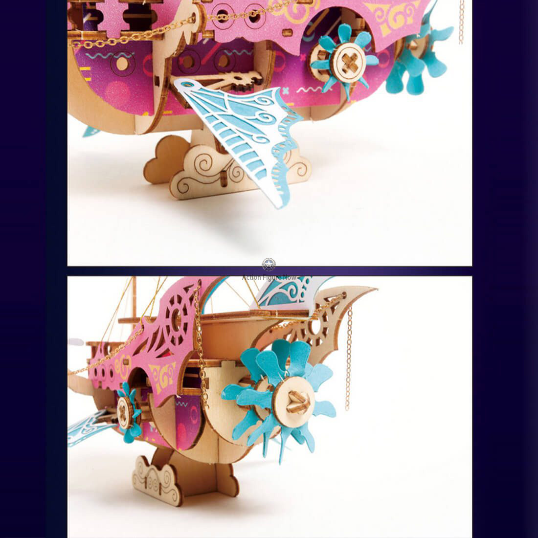 3D Wooden Fantasy Arabian Spaceship Steampunk Toy Model 3D Wooden Fantasy Arabian Spaceship Steampunk Toy Model