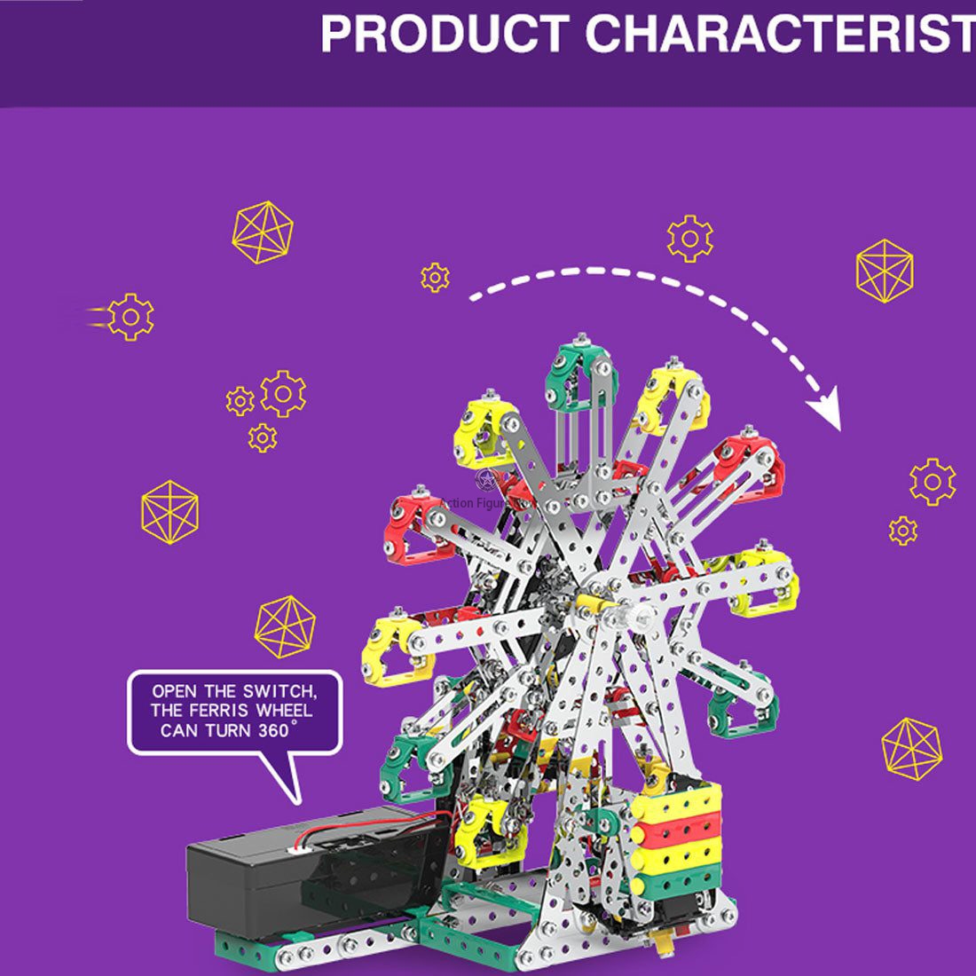 DIY Ferris Wheel Screwdriver Assembly Puzzle Metal Mechanical Model Toy for Adults and Kids, 571 Piece DIY Ferris Wheel Screwdriver Assembly Puzzle Metal Mechanical Model Toy for Adults and Kids, 571 Piece