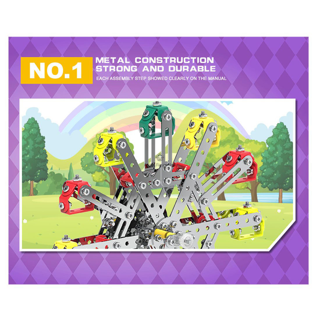 DIY Ferris Wheel Screwdriver Assembly Puzzle Metal Mechanical Model Toy for Adults and Kids, 571 Piece DIY Ferris Wheel Screwdriver Assembly Puzzle Metal Mechanical Model Toy for Adults and Kids, 571 Piece