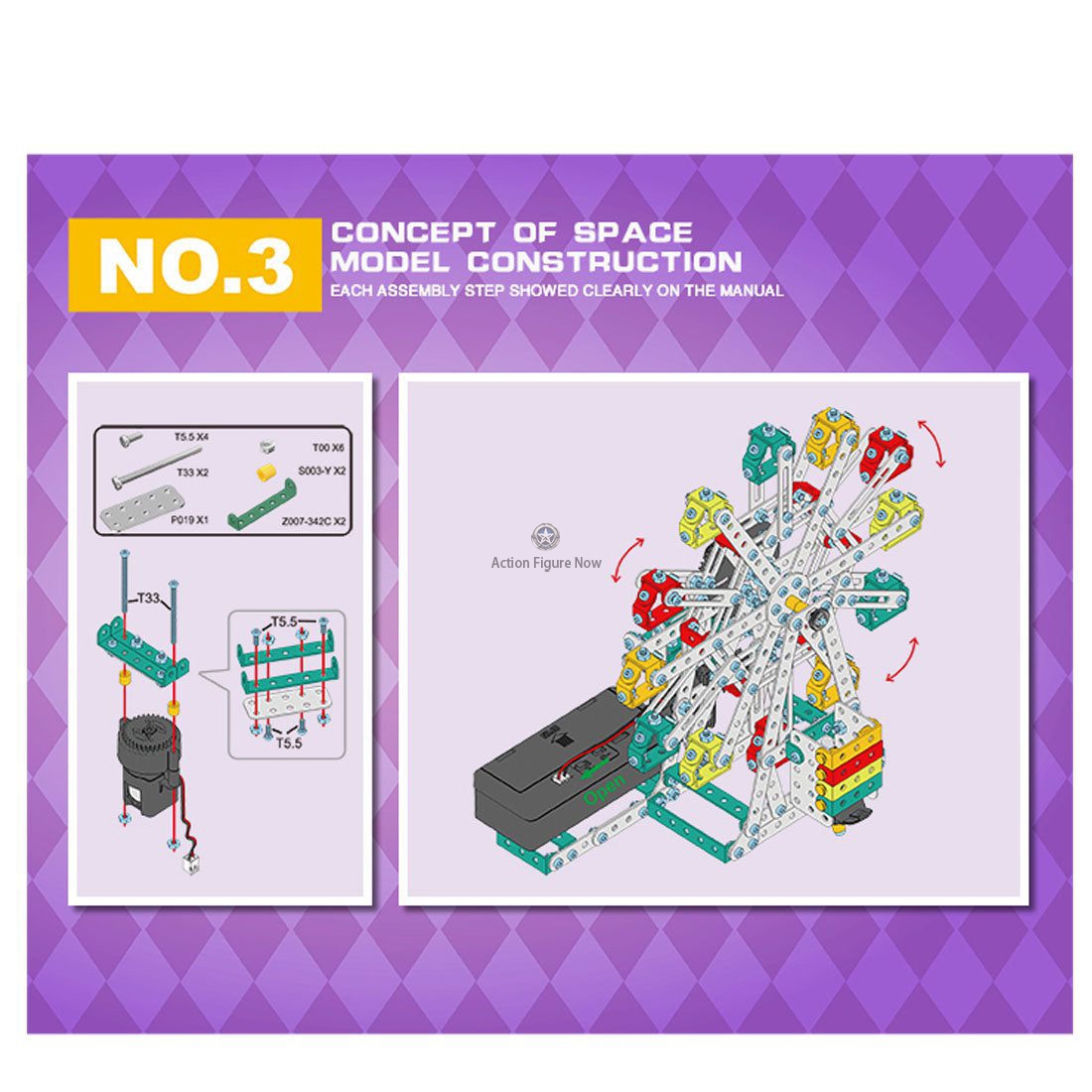 DIY Ferris Wheel Screwdriver Assembly Puzzle Metal Mechanical Model Toy for Adults and Kids, 571 Piece DIY Ferris Wheel Screwdriver Assembly Puzzle Metal Mechanical Model Toy for Adults and Kids, 571 Piece