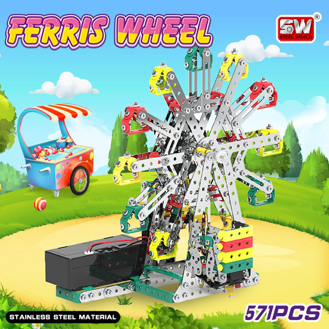 DIY Ferris Wheel Screwdriver Assembly Puzzle Metal Mechanical Model Toy for Adults and Kids, 571 Piece DIY Ferris Wheel Screwdriver Assembly Puzzle Metal Mechanical Model Toy for Adults and Kids, 571 Piece