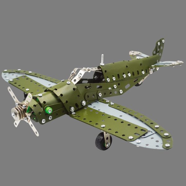 DIY Metal 3D Green Military Bomber Plane Assembly Model Kit