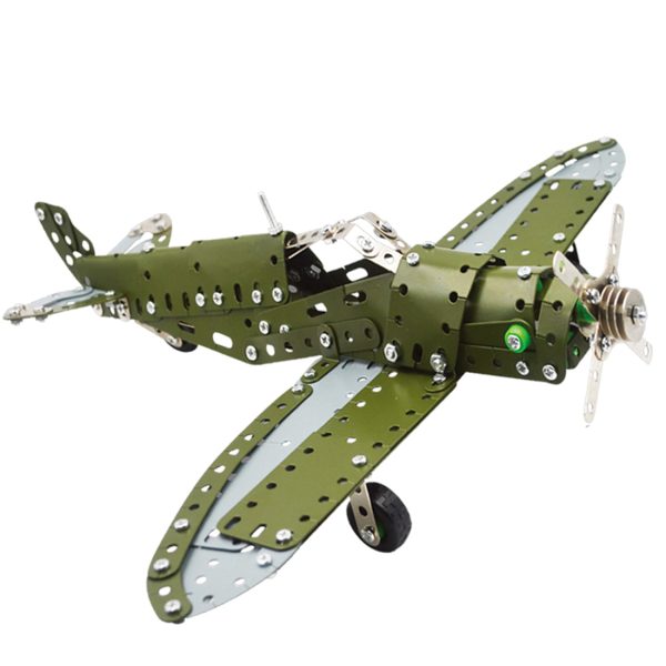 DIY Metal 3D Green Military Bomber Plane Assembly Model Kit