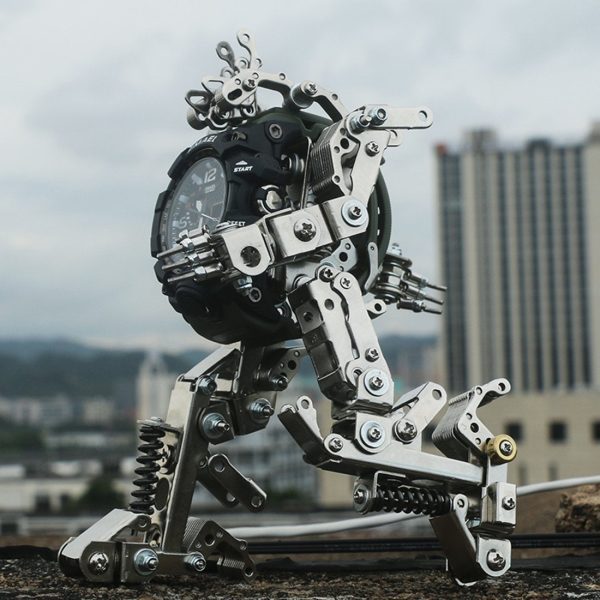 DIY Metal Robot Mecha Model 3D Puzzle Kits with Exclusive Watch