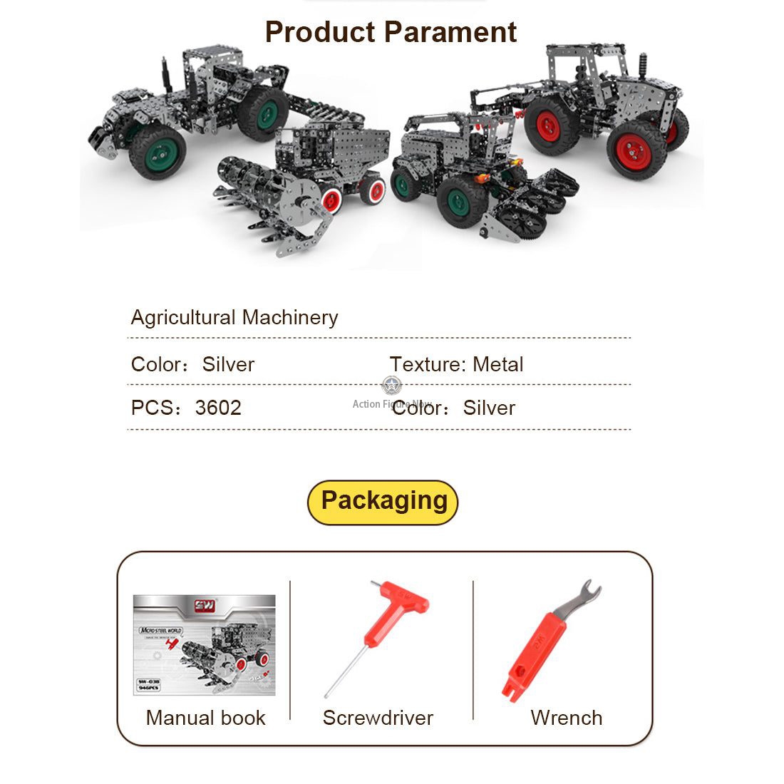 DIY Metal Farm Equipment Hand-built Model Assembly Building Kit DIY Metal Farm Equipment Hand-built Model Assembly Building Kit