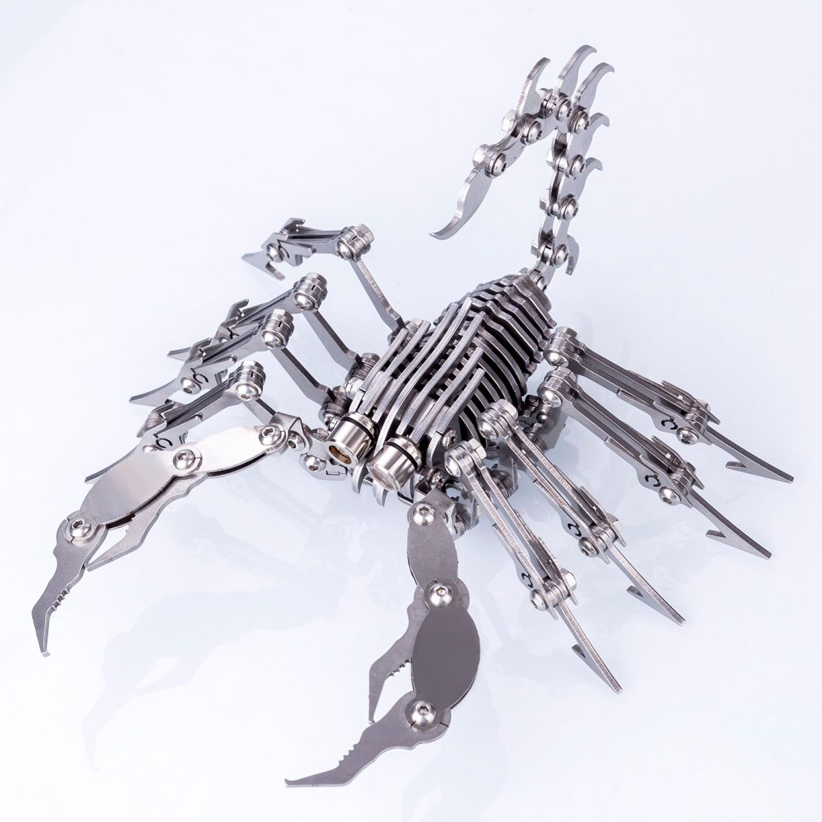 DIY Metal 3D Scorpion Figure 274Pcs Puzzle Model Building Kit for Adults and Kids, with Light