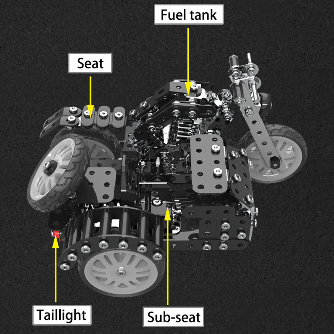 DIY Side Tricycle Assembly Model, 3D Motorcycle Puzzle Kit with 377 Stainless Steel Screw Toys DIY Side Tricycle Assembly Model, 3D Motorcycle Puzzle Kit with 377 Stainless Steel Screw Toys