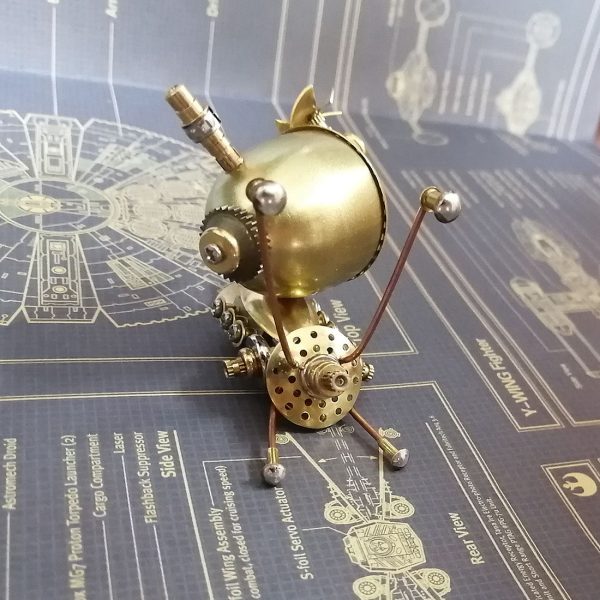 Golden Mechanical Punk Style Metal Insect Snail Puzzle Assembly Kit for Home Decor and Creative Gift