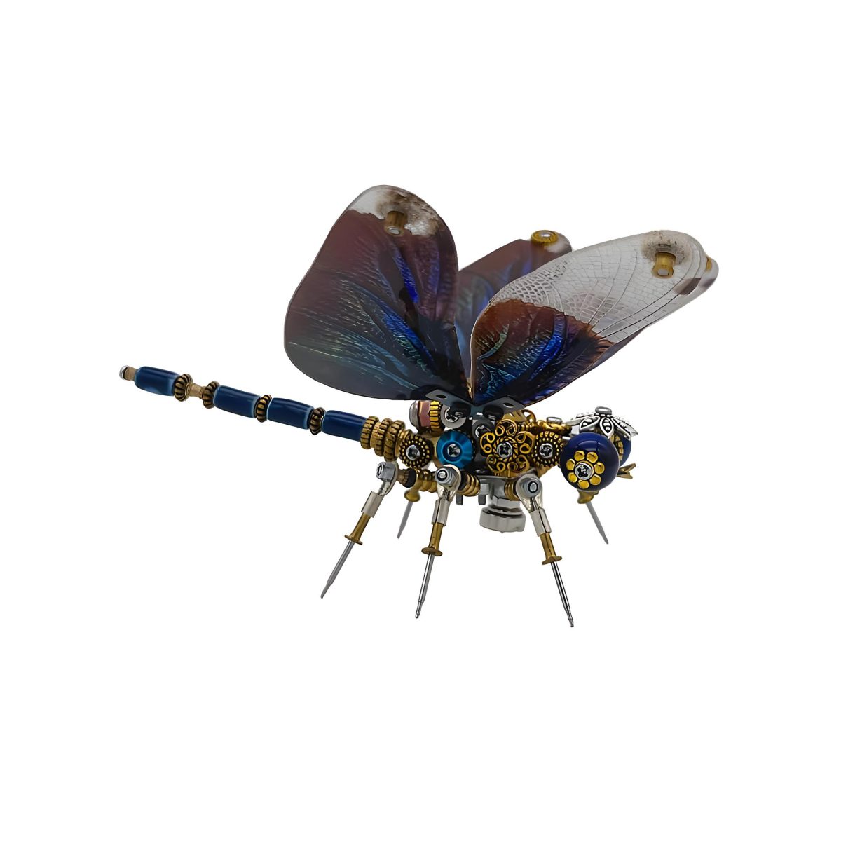 Punk Metallic Dragonfly 3D DIY Insects Metal Assembly Toy, Creative Ornament