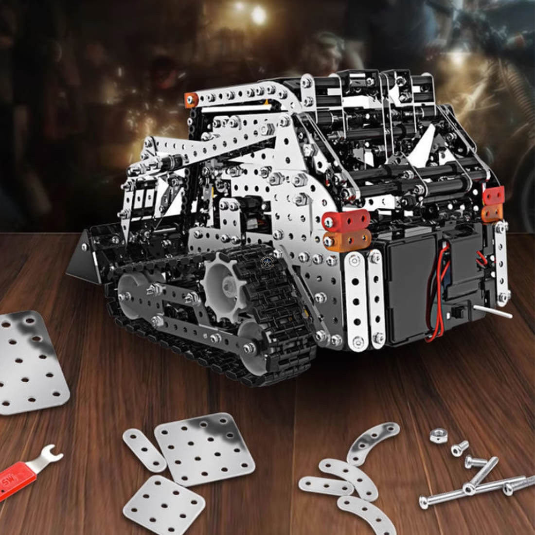 Metal Bulldozer 3D DIY RC Engineering Vehicle Model Creative Ornament (1150+ Pieces) Metal Bulldozer 3D DIY RC Engineering Vehicle Model Creative Ornament (1150+ Pieces)