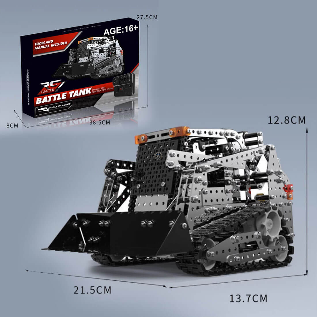 Metal Bulldozer 3D DIY RC Engineering Vehicle Model Creative Ornament (1150+ Pieces) Metal Bulldozer 3D DIY RC Engineering Vehicle Model Creative Ornament (1150+ Pieces)