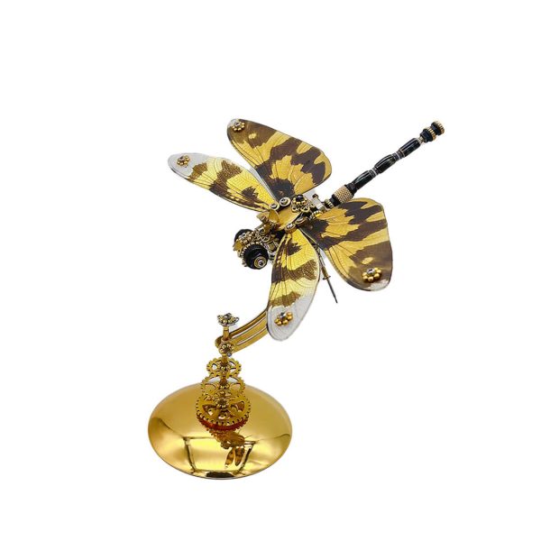 3D DIY Colorful Dragonfly Metal Model Kit - Punk Insect Assembly Ornament (200+ Pieces)