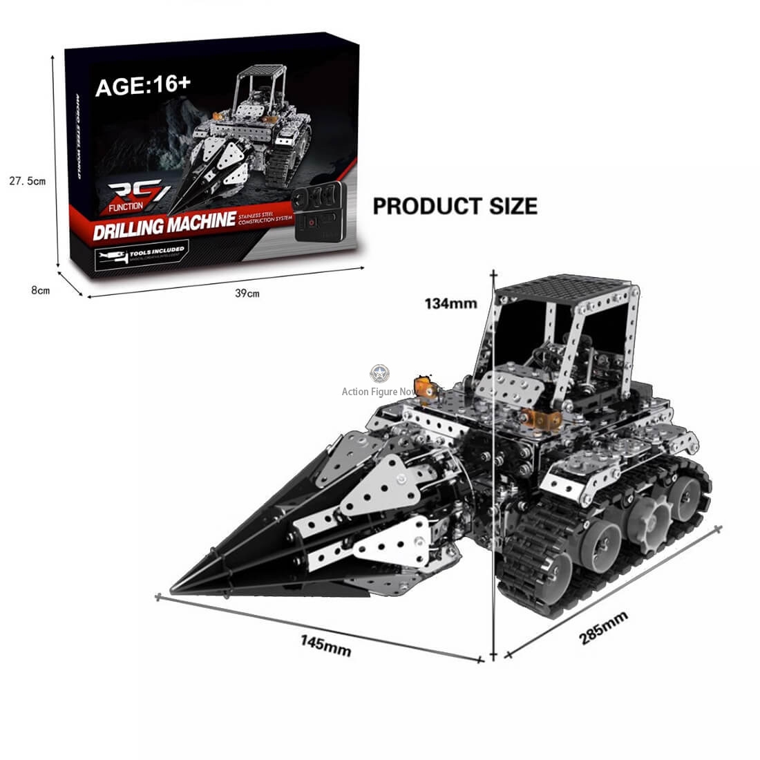 DIY Metal Assembly RC Electric Drill Machine Vehicle Model DIY Metal Assembly RC Electric Drill Machine Vehicle Model