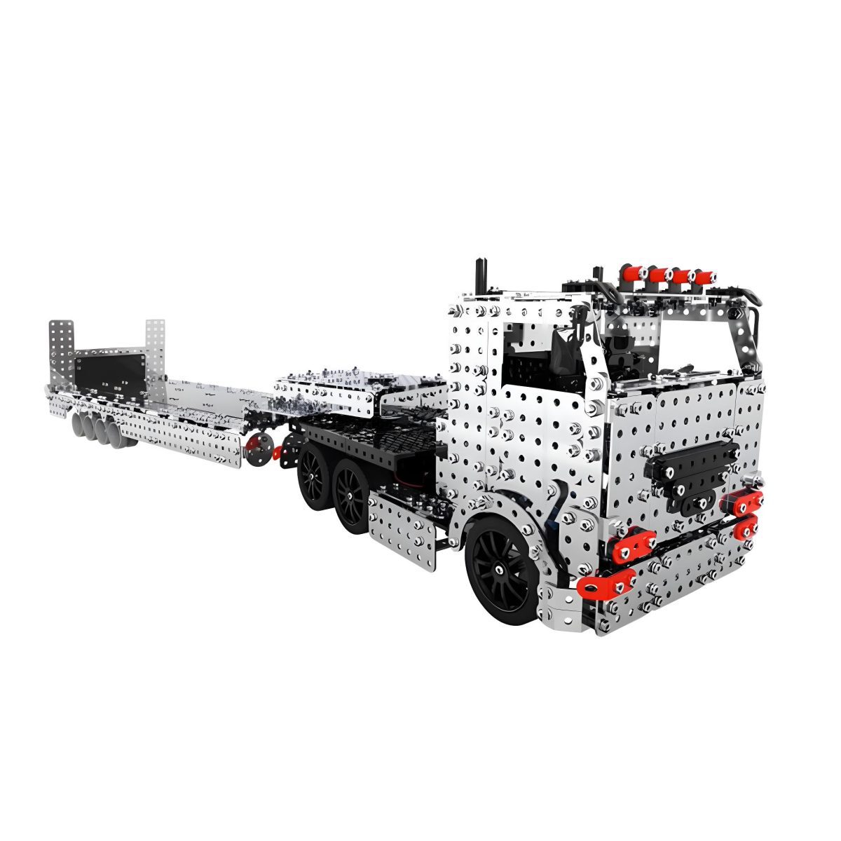 3D Metal Puzzle Electric Trailer Tractor - DIY RC Metal Vehicle Model - 2100 Pieces