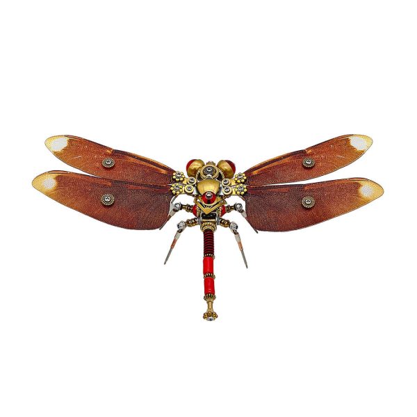 3D Metal Assembly Veined Dragonfly Model: DIY Punk Insect Assembly Ornament (200+ Pieces)