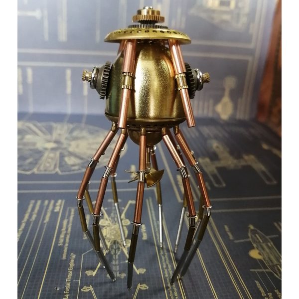 3D Assembly Building Model Kits of Steampunk Mechanical Jellyfish Metal Puzzle for Creative Gifts