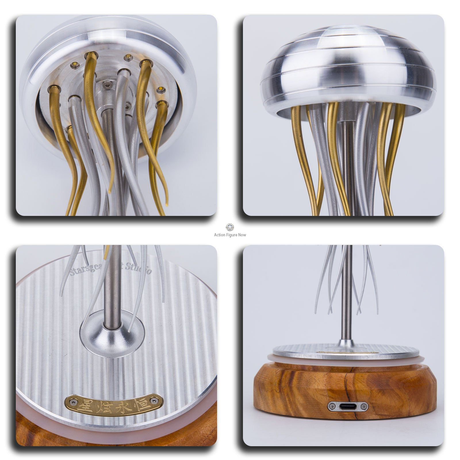 3D Metal Puzzle Mechanical Jellyfish Model with Glass Dust Cover 3D Metal Puzzle Mechanical Jellyfish Model with Glass Dust Cover