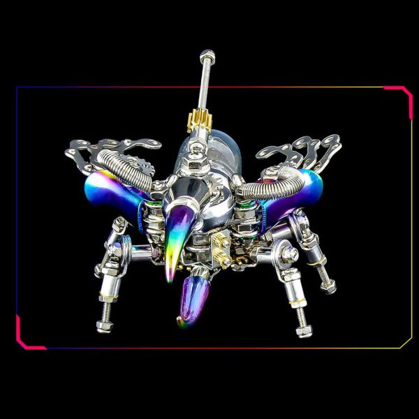 3D Metal Puzzle of Punk Rhinoceros Beetle with Built-in Light (DIY Kits Included)