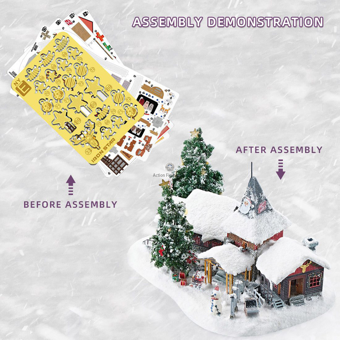 Christmas Santa Claus Village 3D Metal Puzzle Set Christmas Santa Claus Village 3D Metal Puzzle Set