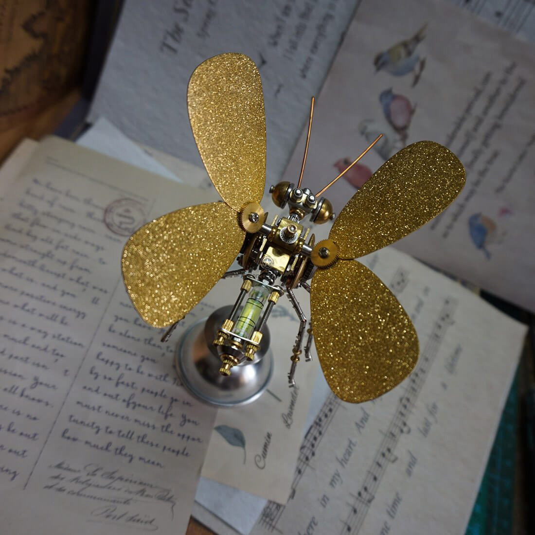 Shiny Golden Butterfly 3D Steampunk Metal Craft Kits Shiny Golden Butterfly 3D Steampunk Metal Craft Kits