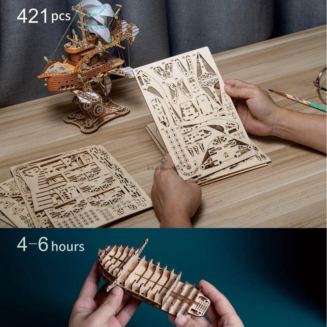 Steampunk DIY Fantasy Travel Spaceship Wooden Puzzle Steampunk DIY Fantasy Travel Spaceship Wooden Puzzle