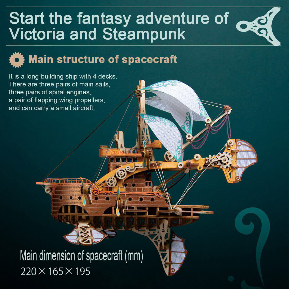 Steampunk DIY Fantasy Travel Spaceship Wooden Puzzle Steampunk DIY Fantasy Travel Spaceship Wooden Puzzle