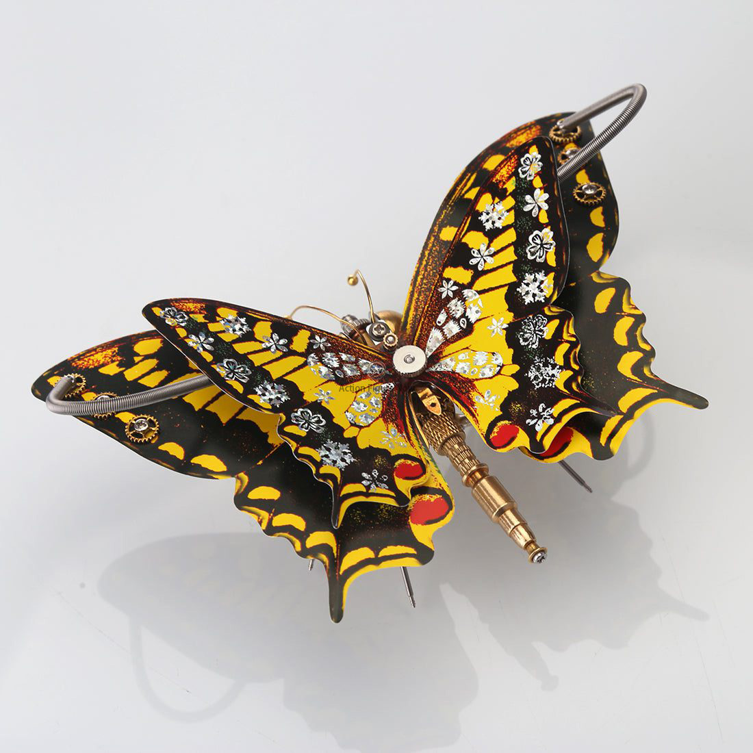Steampunk Eastern Tiger Swallowtail Butterfly DIY Kit: Papilio Glaucus with Flower Base Steampunk Eastern Tiger Swallowtail Butterfly DIY Kit: Papilio Glaucus with Flower Base