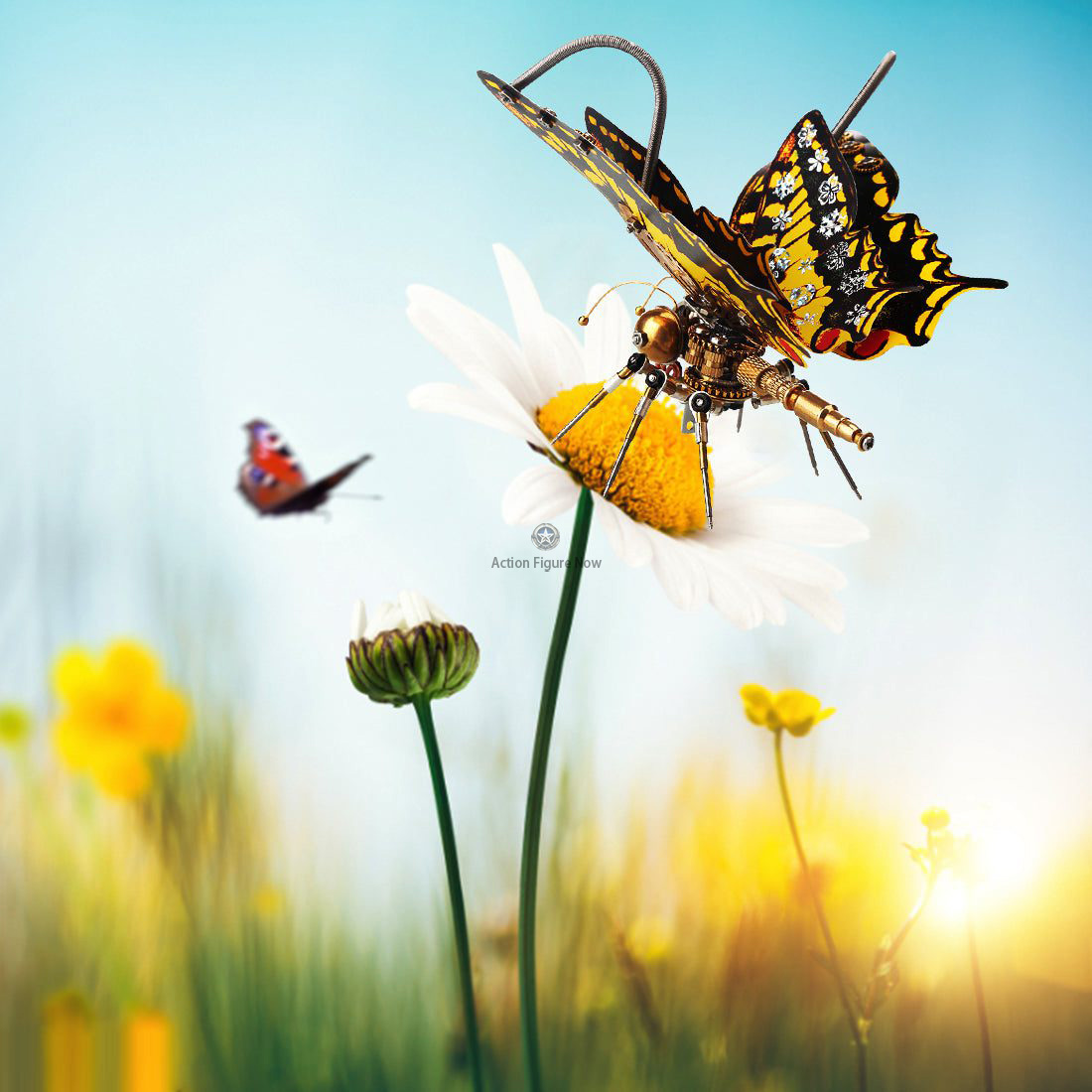 Steampunk Eastern Tiger Swallowtail Butterfly DIY Kit: Papilio Glaucus with Flower Base Steampunk Eastern Tiger Swallowtail Butterfly DIY Kit: Papilio Glaucus with Flower Base