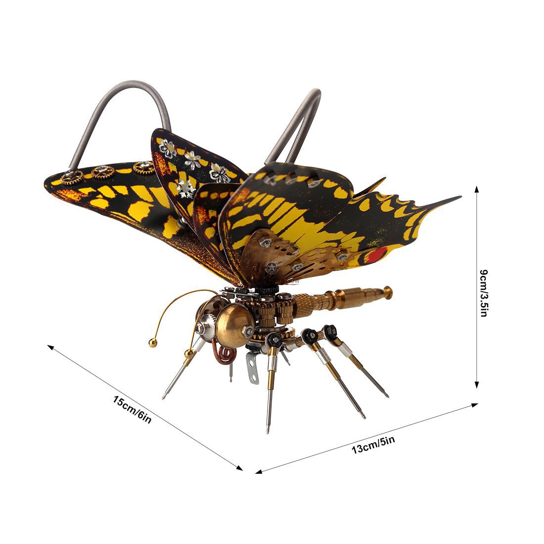 Steampunk Eastern Tiger Swallowtail Butterfly DIY Kit: Papilio Glaucus with Flower Base Steampunk Eastern Tiger Swallowtail Butterfly DIY Kit: Papilio Glaucus with Flower Base