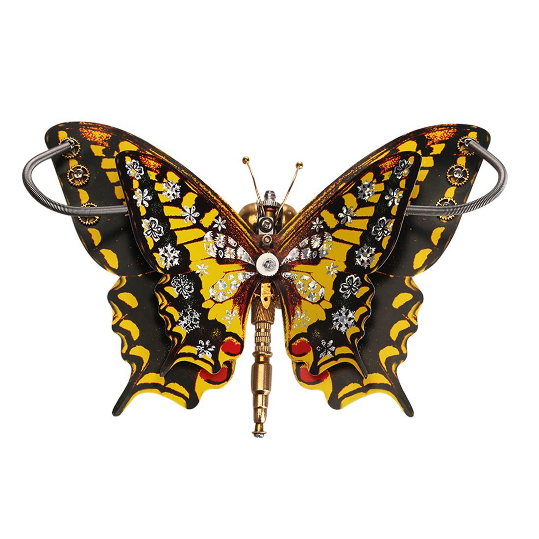 Steampunk Eastern Tiger Swallowtail Butterfly DIY Kit: Papilio Glaucus with Flower Base Steampunk Eastern Tiger Swallowtail Butterfly DIY Kit: Papilio Glaucus with Flower Base