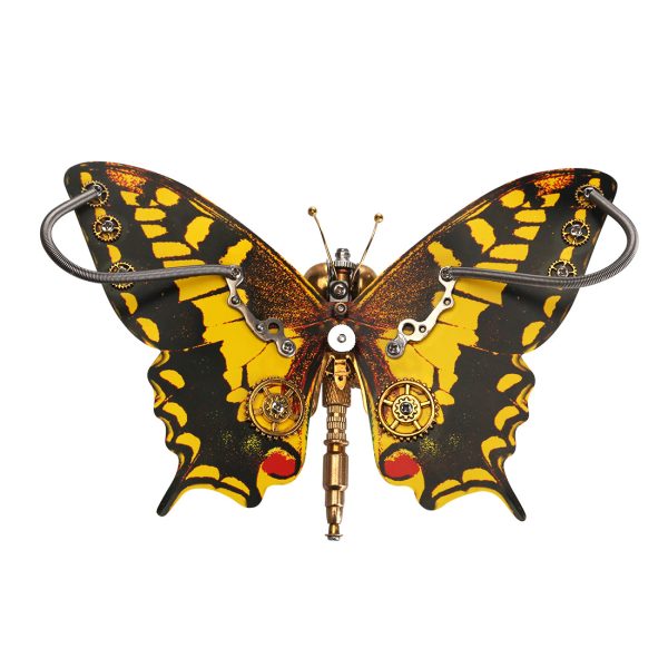 Steampunk Eastern Tiger Swallowtail Butterfly DIY Kit: Papilio Glaucus with Flower Base